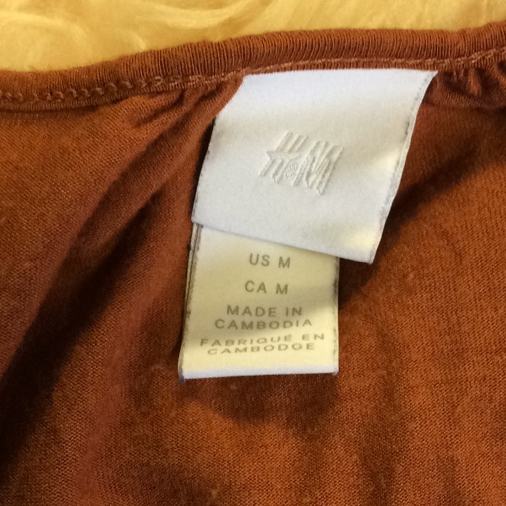 π H&M Chocolate Brown tank top with lace cap sleeves Medium - Picture 4 of 4